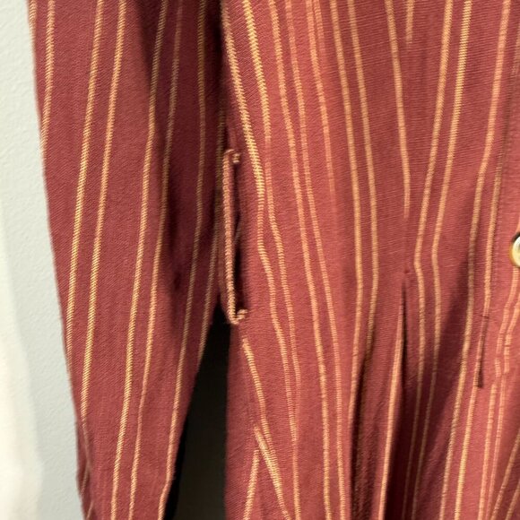 Free People Audrey Stripe Midi Dress Women's Small Red Button Up Collared Boho - Picture 9 of 15